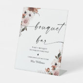 Seidenflor Brautparty Bouquet Bar Sign Sockelschild (Vorderseite)