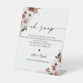 Seidenflora Brautparty Oh Snap Signatur Sockelschild (Vorderseite)