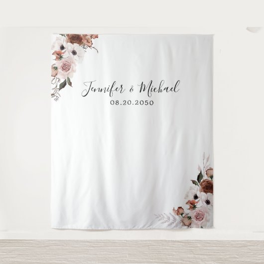 Seidenflorale Hochzeit - Hintergrund Wandteppich (Vorderseite)