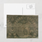 Seidenfragment mit dem "Senmurv" Postkarte (Vorne/Hinten)