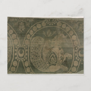 Seidenfragment mit dem "Senmurv" Postkarte