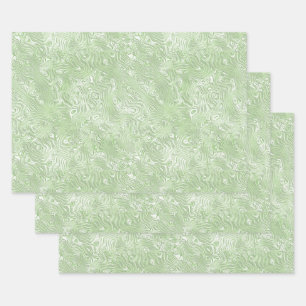 Seidenglanz mit kleinem Muster in Limettengrün Geschenkpapier Set