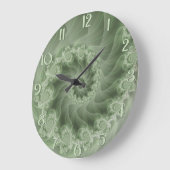 Seidengrüne Spiralwand Fraktal Uhr (Winkel)