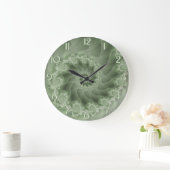 Seidengrüne Spiralwand Fraktal Uhr (Zuhause)