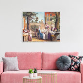 Seidenherstellung, in Gravur von J. Hinton Leinwanddruck (Insitu (Wohnzimmer))