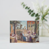 Seidenherstellung, in Gravur von J. Hinton Postkarte (Stehend Vorderseite)