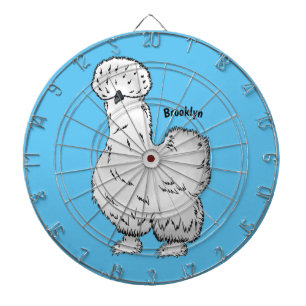 Seidenhuhn Cartoon-Illustration Dartscheibe