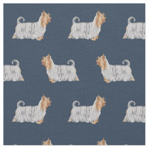 Seidenhundehund blau stoff