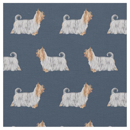 Seidenhundehund blau stoff (Nahaufnahme)