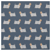 Seidenhundehund blau stoff (Muster)