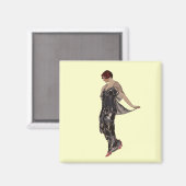 Seidenkleid Abend 1914 Magnet (Vorderseite/Rückseite)