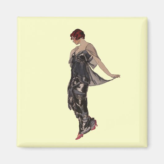 Seidenkleid Abend 1914 Magnet (Vorne)