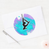 Seidenmädchen auf Funky Watercolor Sticker (Umschlag)