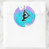 Seidenmädchen auf Funky Watercolor Sticker (Tasche)