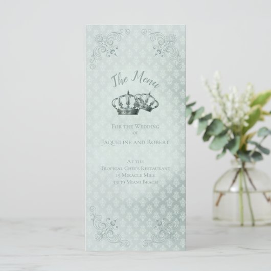 Seidenmatte - Speisekarte für Hochzeiten (Stehend Vorderseite)