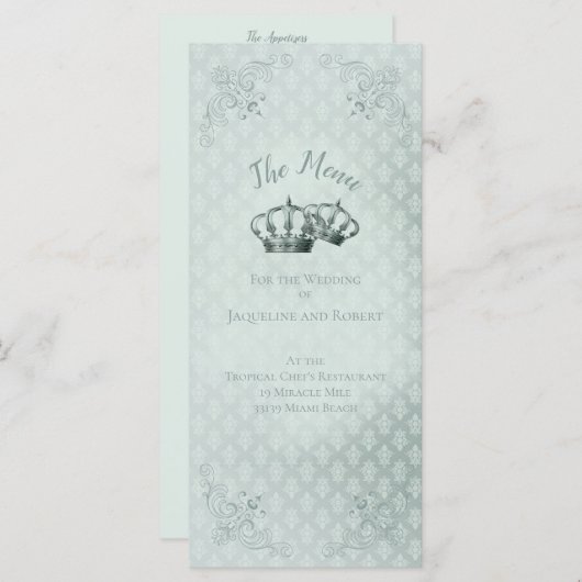 Seidenmatte - Speisekarte für Hochzeiten (Vorne/Hinten)