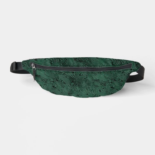 Seidenmoire Kleines Muster in Forest Green Bauchtasche (Vorderseite)