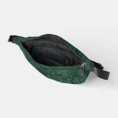 Seidenmoire Kleines Muster in Forest Green Bauchtasche (Offen)
