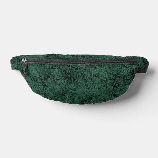 Seidenmoire Kleines Muster in Forest Green Bauchtasche (Ablage )
