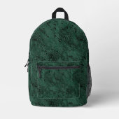 Seidenmoire Kleines Muster in Forest Green Bedruckter Rucksack (Vorderseite)