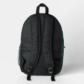 Seidenmoire Kleines Muster in Forest Green Bedruckter Rucksack (Rückseite)