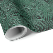 Seidenmoire Kleines Muster in Forest Green Geschenkpapier (Rolleneckpunkt)