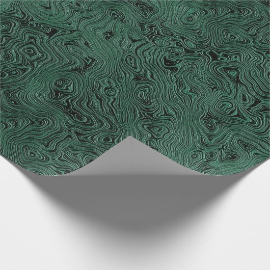 Seidenmoire Kleines Muster in Forest Green Geschenkpapier (Ecke)
