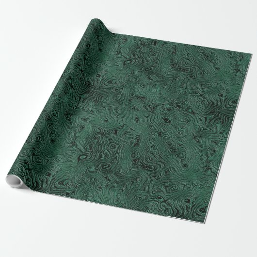 Seidenmoire Kleines Muster in Forest Green Geschenkpapier (Ungerollt)