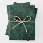 Seidenmoire Kleines Muster in Forest Green Geschenkpapier Set (Beispiel)