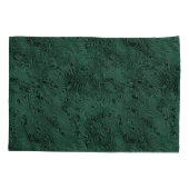 Seidenmoire Kleines Muster in Forest Green Kissenbezug (Rückseite)