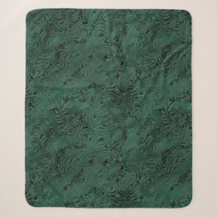 Seidenmoire Kleines Muster in Forest Green Sherpadecke
