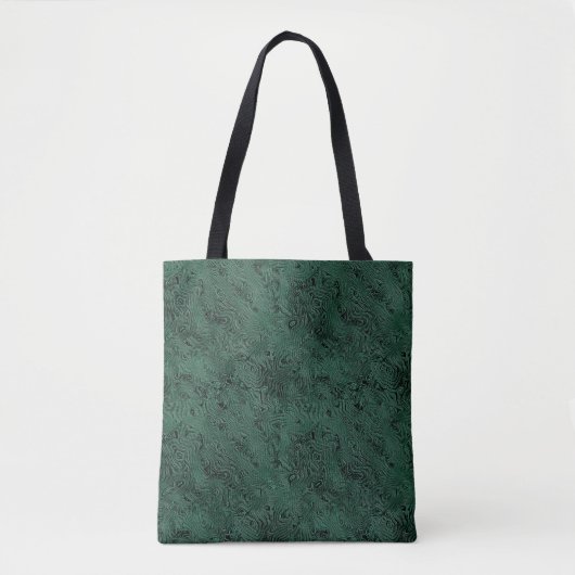 Seidenmoire Kleines Muster in Forest Green Tasche (Vorderseite)
