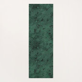 Seidenmoire Kleines Muster in Forest Green Yogamatte (Rückseite)