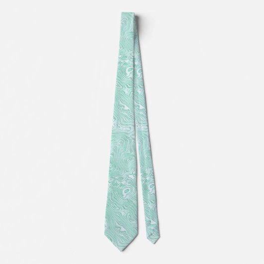 Seidenmoire Kleines Muster in Minzgrün Krawatte (Vorderseite)