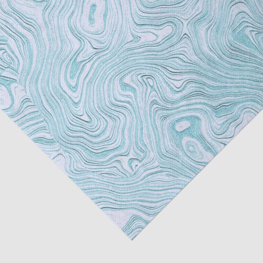 Seidenmoirmuster in einem hellen Aqua Seidenpapier (Detail)