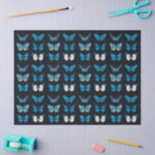 Seidenpapier: BLAUE BUTTERFLY CHARTA AUF SCHWARZ Seidenpapier (Basteln)