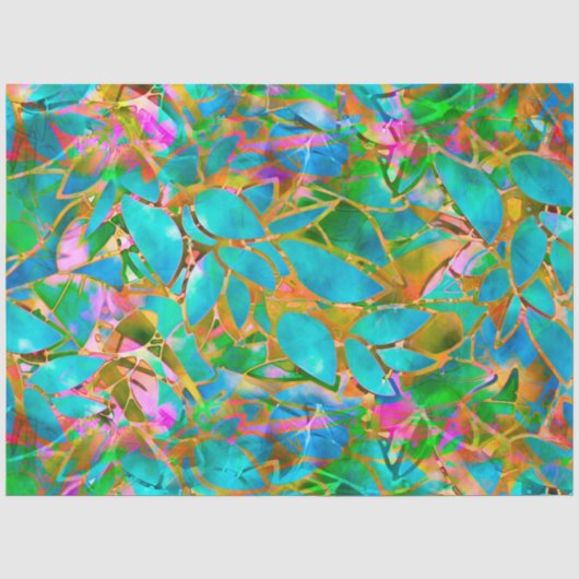 Seidenpapier Blumen abstrakt Buntglas (Vorderseite)