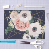 Seidenpapier, das geometrische Garten-Rosen-Marine Seidenpapier (Handwerk)