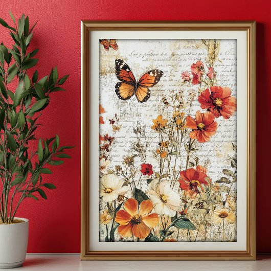 Seidenpapier Decoupage Herbst Wildblumen Var01 