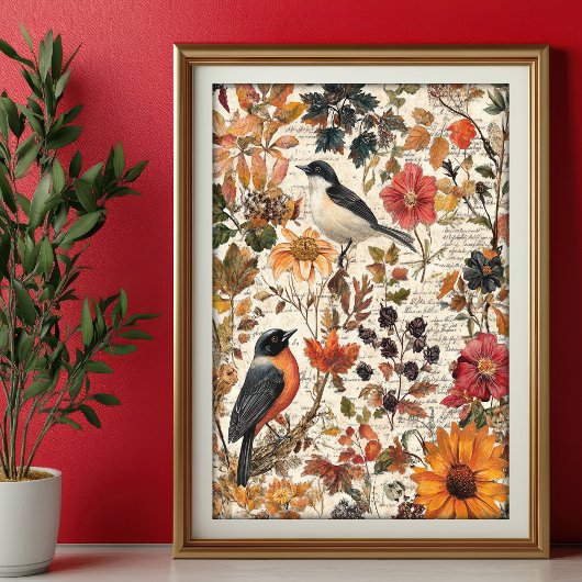 Seidenpapier Decoupage Herbst Wildblumen Var02