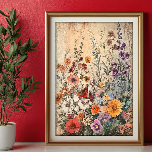 Seidenpapier Decoupage Herbst Wildblumen Var04