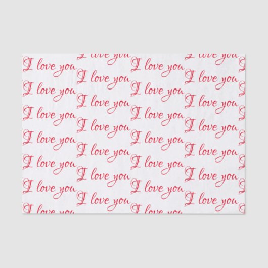 Seidenpapier - Girly "ich Liebe, die Sie" Script (Vorderseite)
