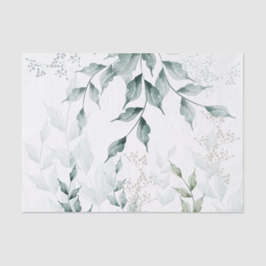 Seidenpapier | Grayed Jade Green Botanical (Vorderseite)