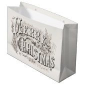 Seidenpapier: MERRY CHRISTMAS ILLUSTRATION Große Geschenktüte (Vorderseite Schrägansicht)