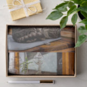 Seidenpapier mit Bild von zwei Katzen (Geschenk)
