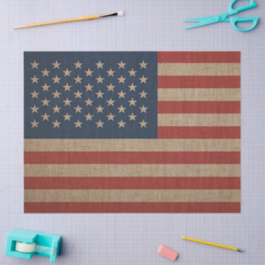 Seidenpapier mit brauner Leinwandflagge von USA (Basteln)