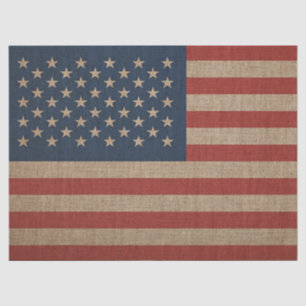 Seidenpapier mit brauner Leinwandflagge von USA