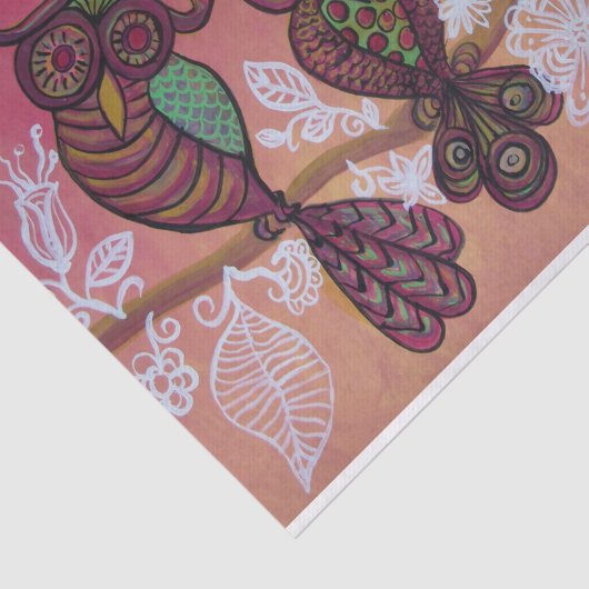 Seidenpapier mit drei Eulen (Ausschnitt)