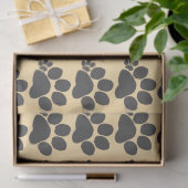 Seidenpapier - Polydaktyler Pfotenabdruck auf Beig (Geschenk)