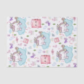 Seidenpapier Rosa Blau Einhorn Regenbogen Katze (Vorderseite)